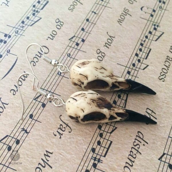 boucles-oreilles-crane-corbeau-1 Boucles d'oreilles Viking en forme de crâne de corbeau
