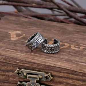 Boucles d'oreilles en style runes vikings élégantes