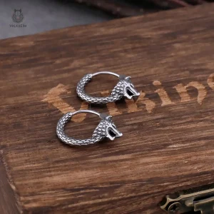 Boucles d'oreilles en forme de tête de loup élégantes
