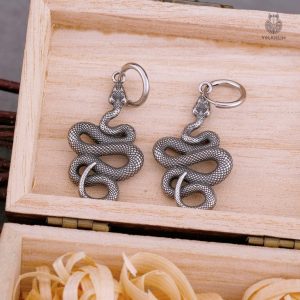 Boucles d'oreilles serpent élégantes en métal doré