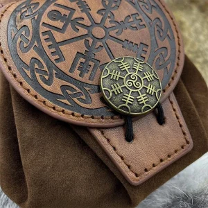 Bourse Viking ornée de motifs runiques