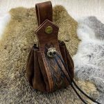 Bourse médiévale Viking en cuir authentique