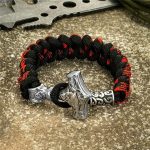 Bracelet Viking Argenté Mjolnir en corde