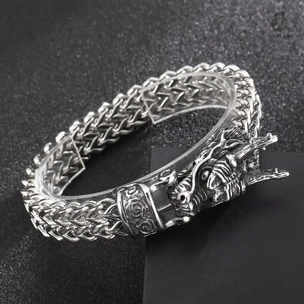 Bracelet inspiré des Vikings avec design dragon