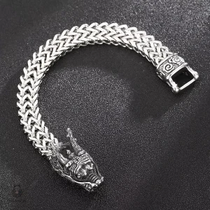 Bijou viking en acier avec style dragon unique