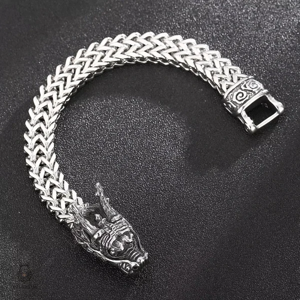 Bijou viking en acier avec style dragon unique