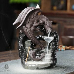 Brûleur d'Encens Dragon en céramique, élégant et artistique