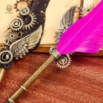 Ensemble de stylos et plumes steampunk pour calligraphie