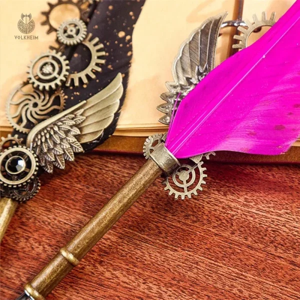 Ensemble de stylos et plumes steampunk pour calligraphie