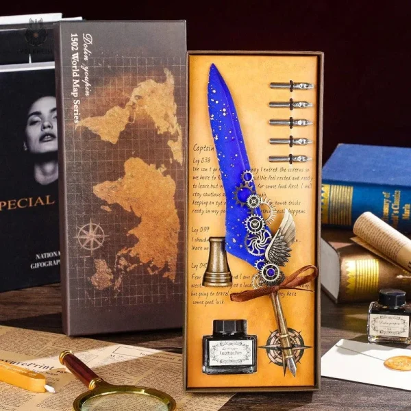 Outils de calligraphie au design steampunk unique
