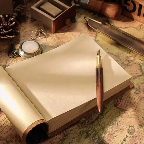 Cuir artisanal : carnet long pour notes et croquis
