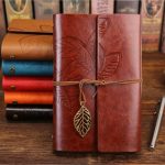 Carnet cuir motif feuille - Collection Médiévale
