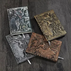Carnet orné d'un dragon en relief, design unique