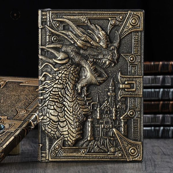 Carnet décoratif avec motif de dragon en relief