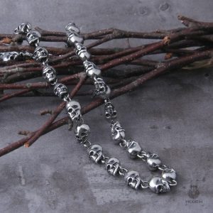 Collier Chaînes avec motifs Têtes de Morts