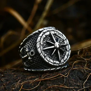 Chevalière Boussole Maritime en style médiéval