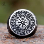 Bague viking avec motif de boussole