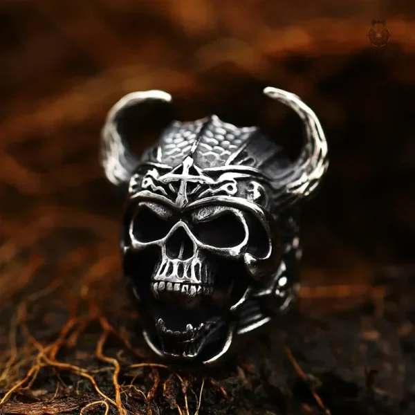 Bijoux Viking : chevalière crâne design unique