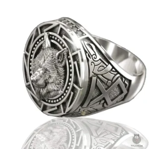 Bijoux Viking avec design de tête de loup détaillé