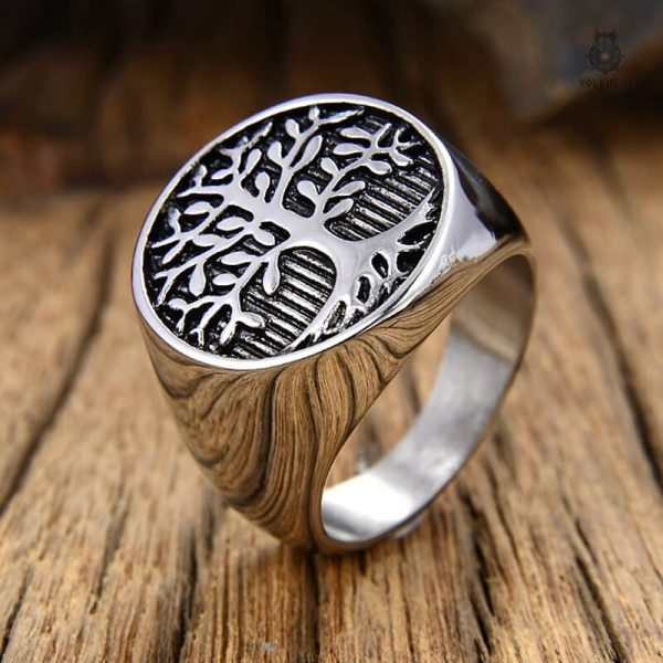 Chevalière Yggdrasil, symbole de l'arbre de vie