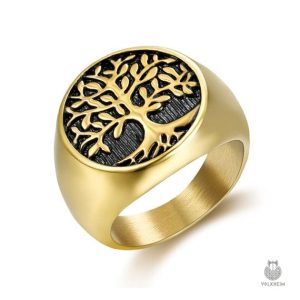 Bague Viking avec motif Yggdrasil, héritage scandinave