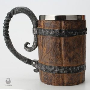 Chope de bière viking en céramique décorative