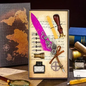 Coffret d'écriture inspiré par le steampunk