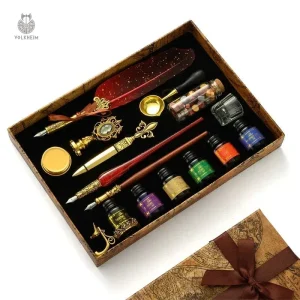 Set de calligraphie avec cire à cacheter et accessoires
