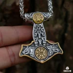 Collier Marteau Thor et Fenrir en acier