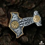 Design unique de collier avec un marteau et Fenrir