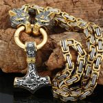 Collier Viking têtes de loup Fenrir