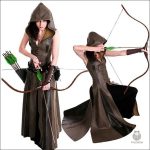 Costume d'archère féminin élégant pour jeux de rôle