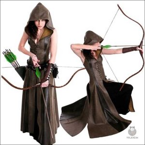Costume d'archère féminin élégant pour jeux de rôle