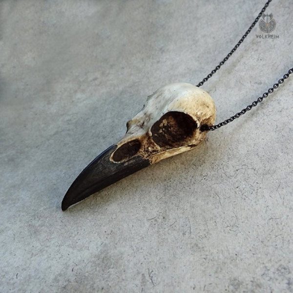 crane-corbeau-1 Pendentif crâne de corbeau en métal