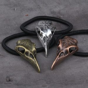 Elastique cheveux crâne de corbeau