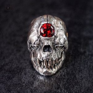 Bague Crâne Cyclope en métal design unique