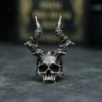 Bague Crâne de Démon avec cornes, style audacieux et unique