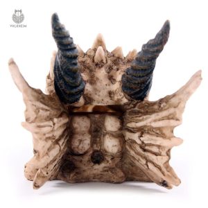 Accessoire déco unique : tirelire crâne de dragon