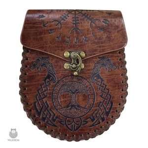Sac en cuir viking, accessoire de costume médiéval