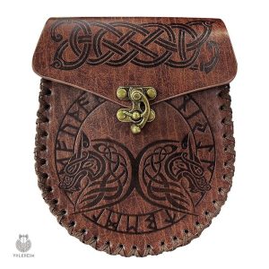 Porte-monnaie viking en cuir, style historique et pratique