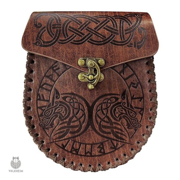 Porte-monnaie viking en cuir, style historique et pratique