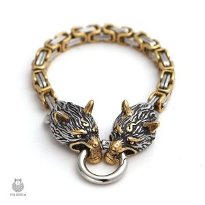 Bijou Viking Fenrir, bracelet unique avec motifs de loups