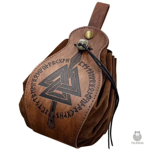 Sac en cuir pour compléter un déguisement Viking