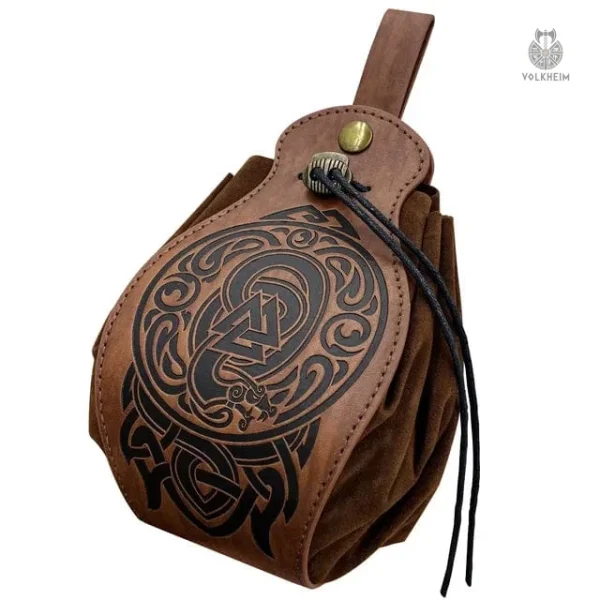 Bourse en cuir robuste pour tenue de guerrier nordique