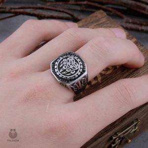 Bague Griffe d'Ours en acier avec design naturel