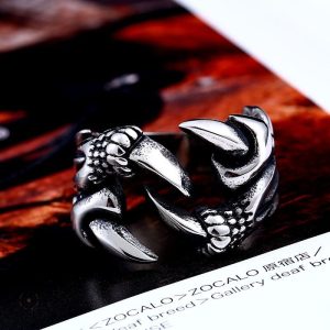 Anneau Dragon avec design griffes imposantes