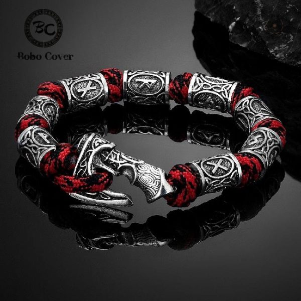 hache-runique-viking-1 Bracelet Viking en corde avec motif de hache runique
