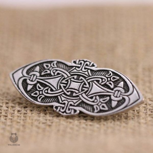 Broche Viking à motifs scandinaves en métal