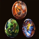 Œuf coloré inspiré des dragons, pièce unique à exposer