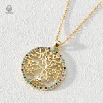 Collier tendance avec motif d'arbre de vie